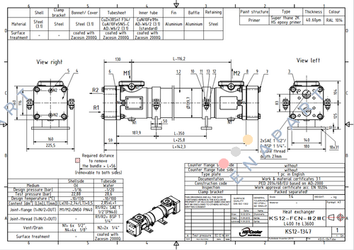 (KS12-1347)KS12-FCN-423C L800 scambiatore di calore