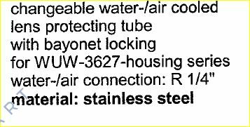 TUBUS-WUW-3627-89-100-HG-HT  acqua aria raffreddata variabile lente tubo di protezione