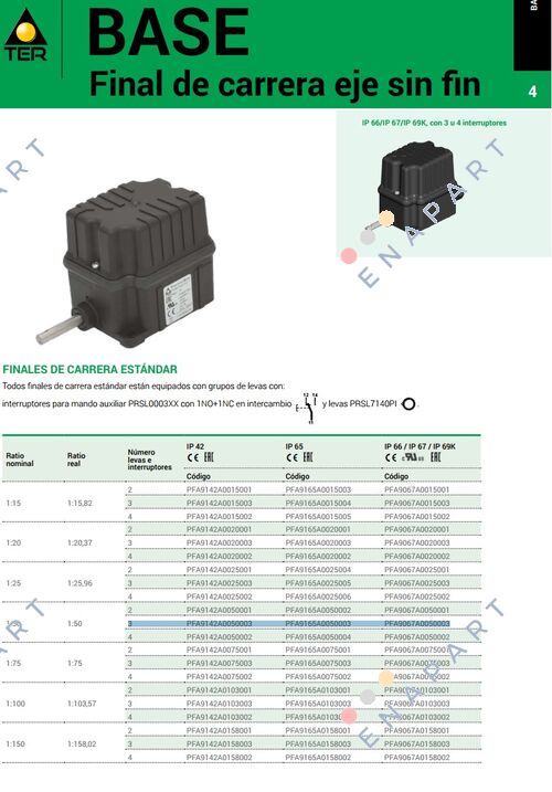 PFA9067A0050003 FINECORSA A GIRI BASE